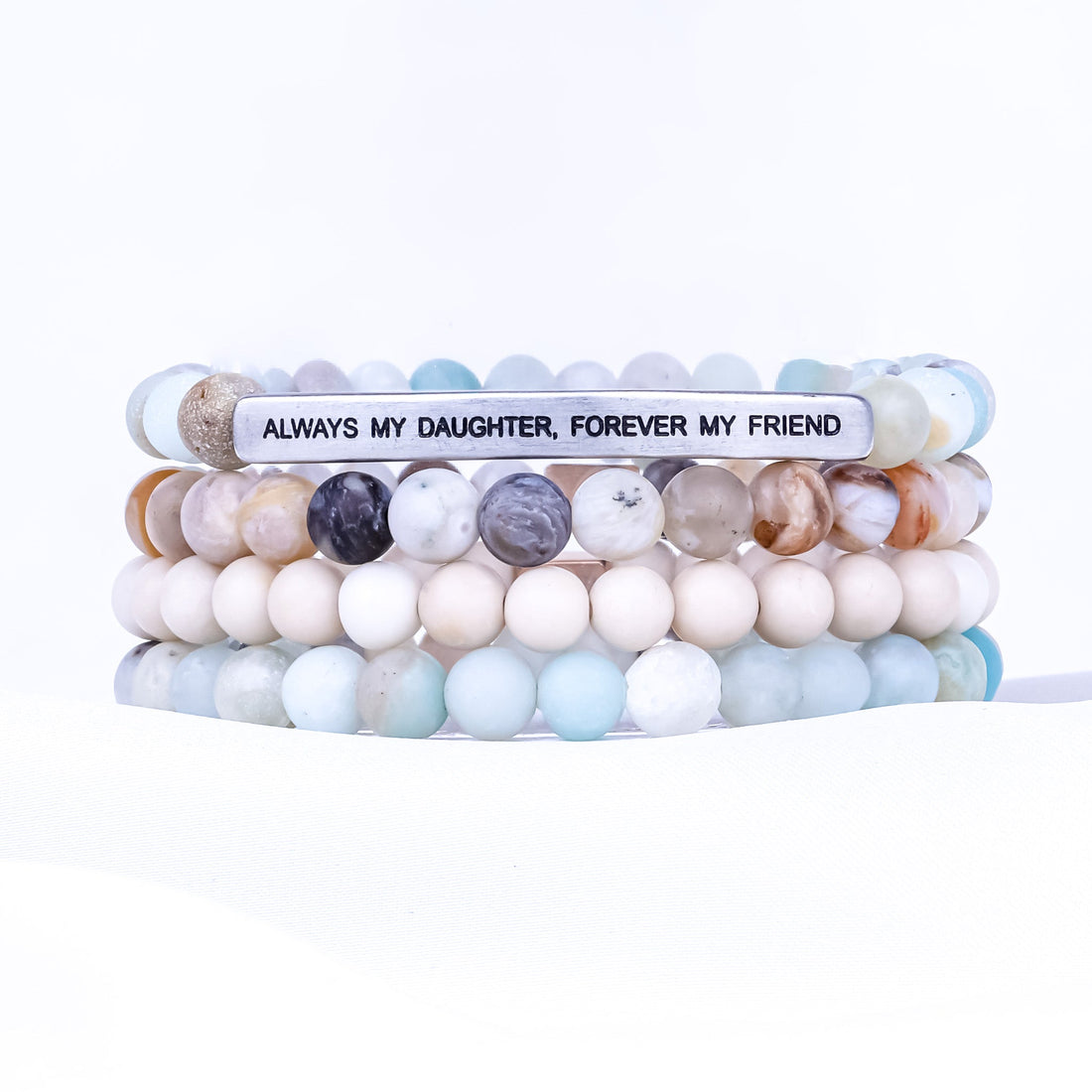 ALWAYS MY DAUGHTER 4 BRACELET GIFT SET - AMAZONITE - Inspiration Co.