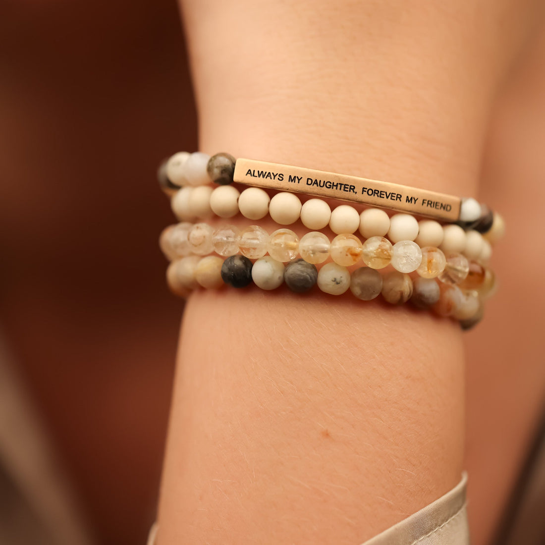 ALWAYS MY DAUGHTER 4 BRACELET GIFT SET - BAMBOO - Inspiration Co.