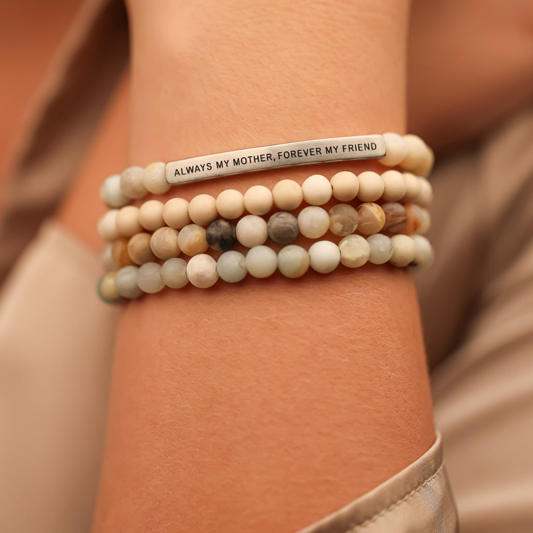ALWAYS MY MOTHER 4 BRACELET GIFT SET - AMAZONITE - Inspiration Co.