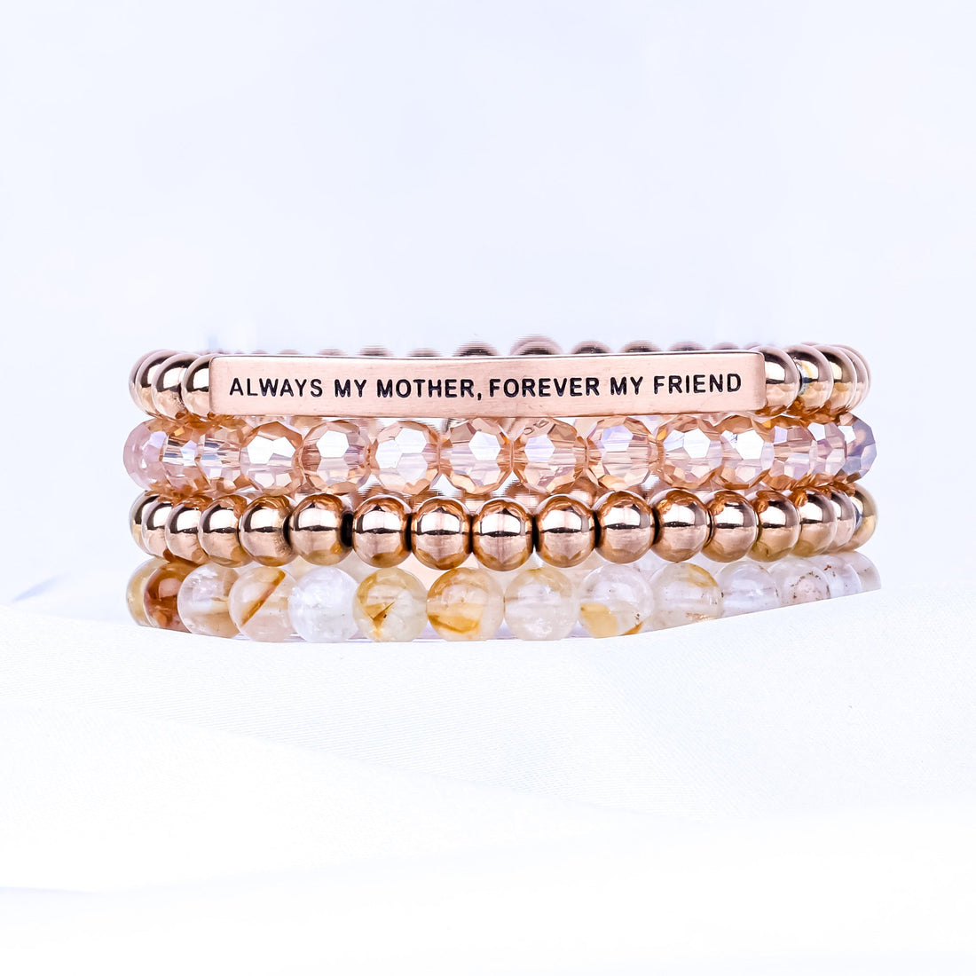 ALWAYS MY MOTHER 4 BRACELET GIFT SET - ROSE GOLD - Inspiration Co.