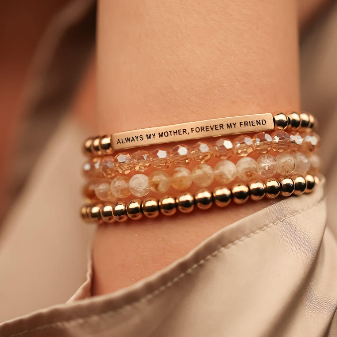 ALWAYS MY MOTHER 4 BRACELET GIFT SET - ROSE GOLD - Inspiration Co.