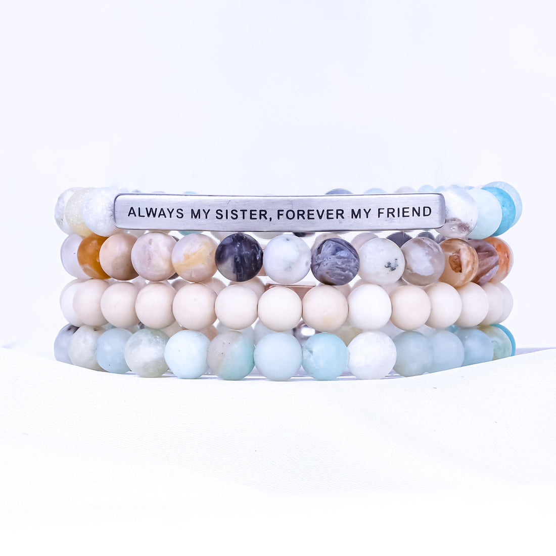 ALWAYS MY SISTER 4 BRACELET GIFT SET - AMAZONITE - Inspiration Co.