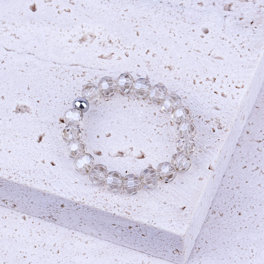 EARTHSTONE STRETCH RING - CHAMPAGNE CRYSTAL - Inspiration Co.