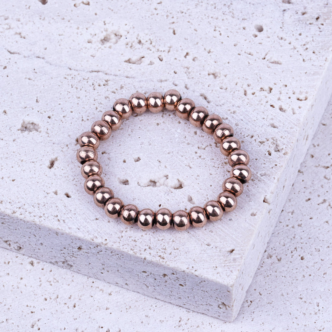 EARTHSTONE STRETCH RING - ROSE GOLD - Inspiration Co.